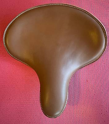 Harley Knucklehead VL WL Panhead Tan Solo Saddle Seat Nickel Rivets Vented