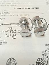 Harley Panhead Header Clamp & Bugle Horn Mounting Bolts 1948-1964 CP-1038 Cad