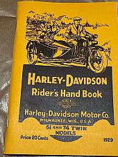 Harley Riders Handbook Owners Manual JD 1915-1929 Reprint