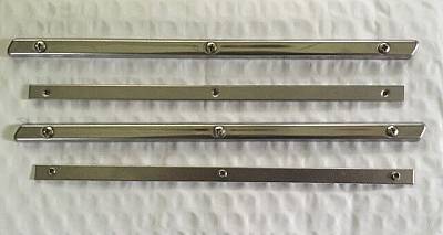 Harley 5153 Gas Tank Emblem Trim Strips Panhead Stainless w/ Screws & Mounts