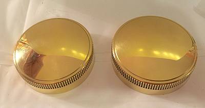 Harley Eaton Gas Caps ‘36’64 Brass Tall Knurl Knucklehead Panhead UL WL