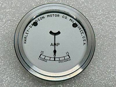 Harley 193437 Knucklehead UL WL RL VL Servicar  Ammeter w/ Logo 458034