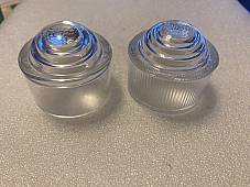 Harley 5065-25 VL Knuckle Shot Glass Tail Lamp White Tag Lens Non-Fluted 1934-55