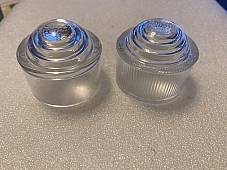 Harley 5065-25 VL Knuckle Shot Glass Tail Lamp Clear Tag Lens Non-Fluted 1934-55