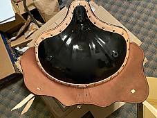 Harley 1939 Knucklehead UL WL Seat Saddle W/ Leather Skirt No Hole Pan Conchos