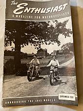 Harley Enthusiast Sept 1951 Model Intro For 1952 Models Panhead WL Servi Hummer