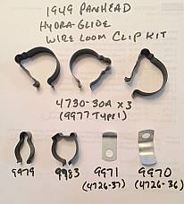 Harley 1949 Hydra-Glide Panhead Main Wire Loom Clip & Clamp Kit 4730-30A 9977