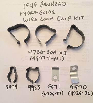 Harley 1949 HydraGlide Panhead Main Wire Loom Clip & Clamp Kit 473030A 9977