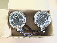 Harley Guide DH-49 Bullet Lamps Fish Eye Replaces OEM 68552-58A W/ Clear Lenses