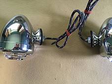 Harley Guide DH-49 Bullet Lamps Fish Eye Replaces OEM 68552-58A W/ Clear Lenses