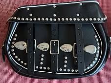 Harley Knucklehead Panhead UL WL King Size Saddlebags White Piping 11785-48 Euro