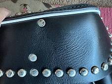 Harley Knucklehead Panhead UL WL King Size Saddlebags White Piping 11785-48 Euro
