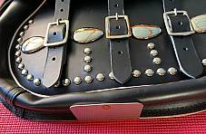 Harley Knucklehead Panhead UL WL King Size Saddlebags White Piping 11785-48 Euro