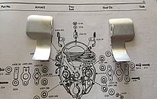Harley Knucklehead WL UL Instrument Panel Light Shields 39-46 4523-39 & 4523-39A
