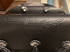 Harley Black Knucklehead Panhead Saddlebags w/ H-D Winged Logo 11785-36 European