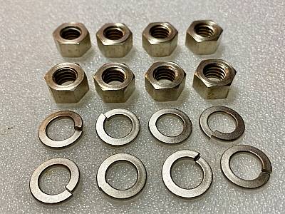 Harley #0120 JD DL Single WL Cylinder Base & Head Stud Nuts 191173 Nickel USA