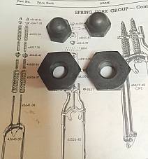 Harley Knucklehead WL Spring Fork Spring Retainers & Acorn Nuts 36-57 Springer