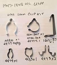 Harley 1947-1948 UL ULH Main Wire Loom Clip & Clamp Kit 1602-37 9977