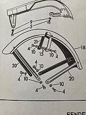 Harley 3948 K Sportster Front Fender Mounting Mount Bolt Kit All 1952-69 CP Cad