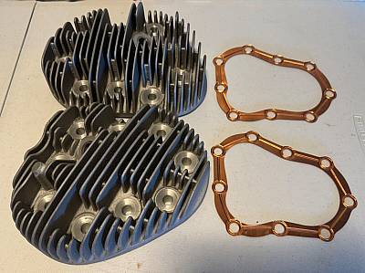 Harley UL VL ULH VLH 940A Aluminum Cylinder Head Set 19361948 Medium Comp Euro
