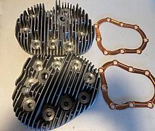 Harley UL VL ULH VLH 9-40A Aluminum Cylinder Head Set 1936-1948 Medium Comp Euro
