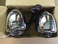 Harley Guide DH-49 Bullet Lamps Fish Eye 68552-58A W/ Clear Lenses & Bracket