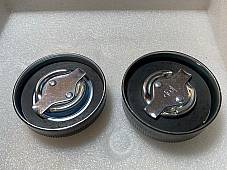 Harley Eaton 45 Servicar Gas & Oil Tank Caps W WL WLD WR Black Enamel 1937-73