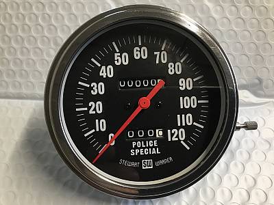 Harley StewartWarner Police Special Speedometer 1:1 Ratio 196283 Rat Rod