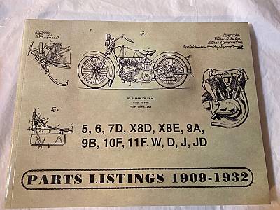 Harley 19091932 Parts Catalog Manual Strap Tank Single JD, VL DL RL