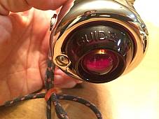 Harley Guide DH-49 Bullet Lamps Fish Eye 68552-58A W/ Red Lenses & Bracket