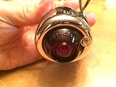 Harley Guide DH-49 Bullet Lamps Fish Eye 68552-58A W/ Red Lenses & Bracket
