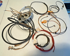 Harley NOS OEM Cat Eye Dash Base & Complete Knucklehead Wiring Harness 1939-45