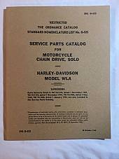 Harley WLA WLC Spare Parts Catalog Manual Book WWII 1942-1945 SNL G-523