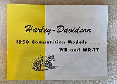 Harley 1950 Competition Model Folder Brochure WR WRTT Nice RePrint