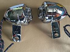 Harley Guide DH-49 P-H7 Bullet Lamps Fish Eye Repro Clear Lenses OEM 68500-49