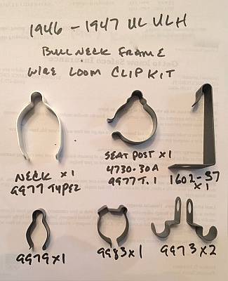 Harley 19461947 Bull Neck UL ULH Main Wire Loom Clip & Clamp Kit 160237 9977