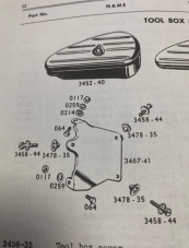 Harley WL WLA WLC WLD Oval Tool Box W/ Mount Kit 1940-52 OEM# 3452-40