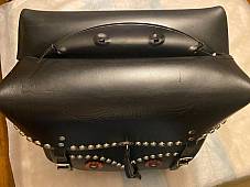 Harley Knucklehead Panhead Loc-Tite Lock Tight Saddlebags w/ Logo  11785-43 Euro