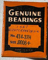 Harley NOS 414-37H, 24673-37 WL WLA WLC Servicar RH Crank Bearing .0006 1937-73