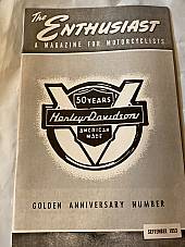 Harley Enthusiast Sept 1953 Model Intro For 1954 Models Golden Jubilee Edition