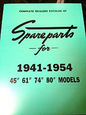 Harley Parts Manual Catalog Book 1941 to 1954 Knucklehead Panhead UL 45 WL Servi